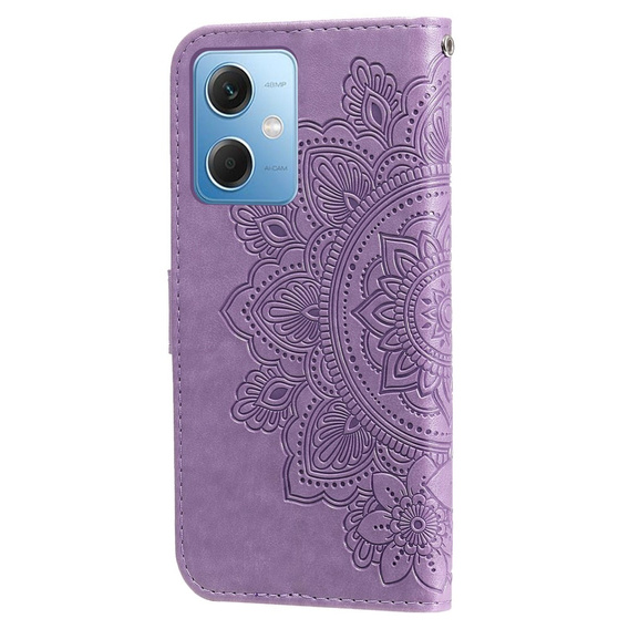 Flip case for Xiaomi Redmi Note 12 5G / POCO X5 5G, Mandala Flower, purple