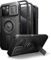 Armored case for iPhone 15 Pro Max, Dexnor CamProtect MagSafe, black (Two frames)