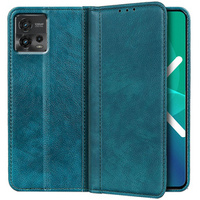 Case for Motorola Moto G72 4G, Wallet Litchi Leather, green