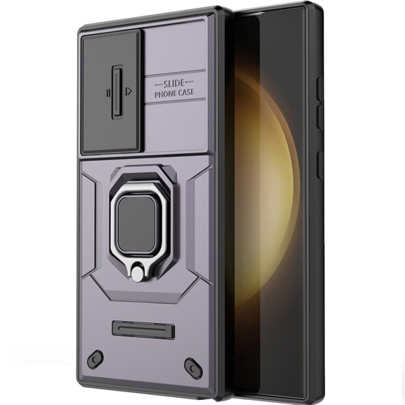 Case for Samsung Galaxy S24 Ultra, KickStand Camera Lens, purple