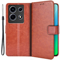 Flip case for Infinix Note 30 VIP, Crazy Horse Wallet, brown