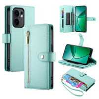 Flip case for Oppo Reno 13F 5G, Wallet Zipper Pocket, mint