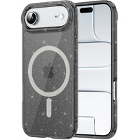Case for iPhone Air, for MagSafe, glitter, translucent black