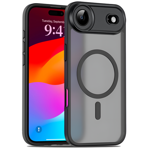 Matte sleeve for iPhone Air, for MagSafe, with camera protection, black