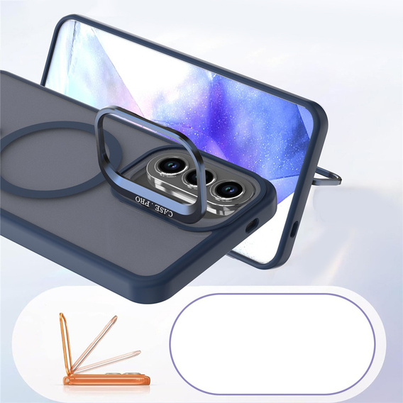 Skin-touch case with MagSafe stand for Samsung Galaxy A37 5G, blue