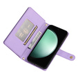 Flip case for Samsung Galaxy S24 FE, Wallet Zipper Pocket, purple