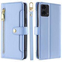Flip case for Motorola Moto G04 / G24 / G24 Power, Wallet Zipper Pocket, blue