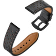 22mm Genuine Leather Coated Silicone Watch Band - Brown