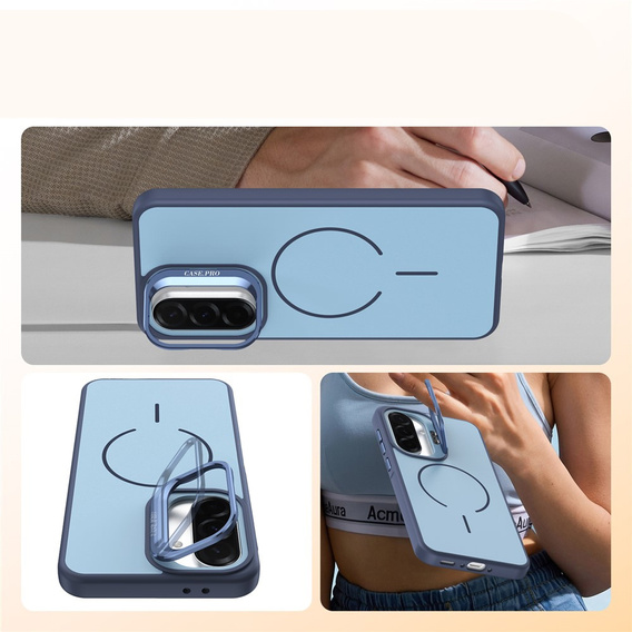 Skin-touch case with MagSafe stand for Samsung Galaxy A57 5G, blue