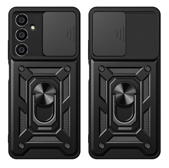 Armored case for Samsung Galaxy A25, armored Slide Ring, black + 9H glass