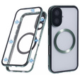Magnetic Dual Glass MagSafe case for iPhone 16, green