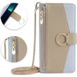 Flip case for iPhone 14 Pro Max, Wallet Zipper Pocket, with mirror, blue