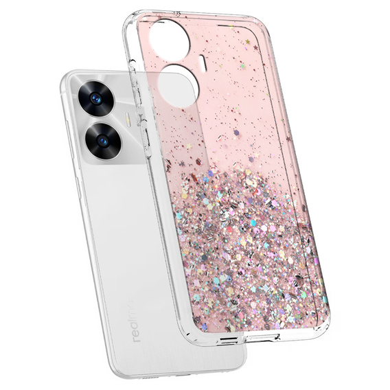 Case for Realme C55, Glittery, pink