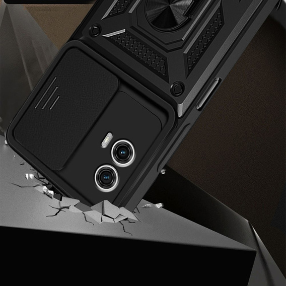 Case for Motorola Moto G73 5G, CamShield Slide, black