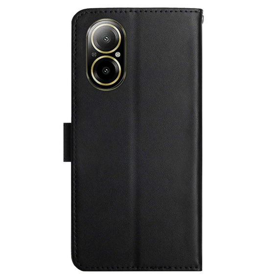 Flip case for Realme C67, Split Leather Wallet, black