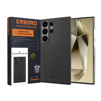 Case for Samsung Galaxy S24 Ultra, ERBORD Full Kevlar, for MagSafe, black