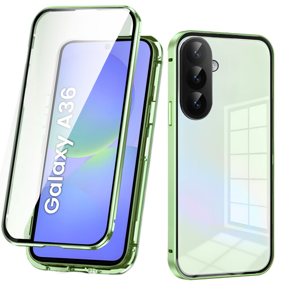 Case for Samsung Galaxy A36, Magnetic Dual Glass, green