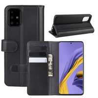 Flip case for Samsung Galaxy A51, Leather Flexi Book, black
