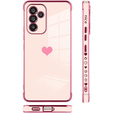 Case for Samsung Galaxy A34 5G, Electro heart, pink rose gold