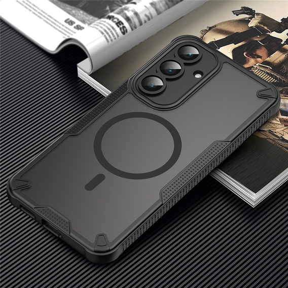 Armoured case for Samsung Galaxy S25 FE, for MagSafe, matt black