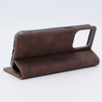 Case for iPhone 15 Pro, ERBORD Vintage, wallet with flap, coffee