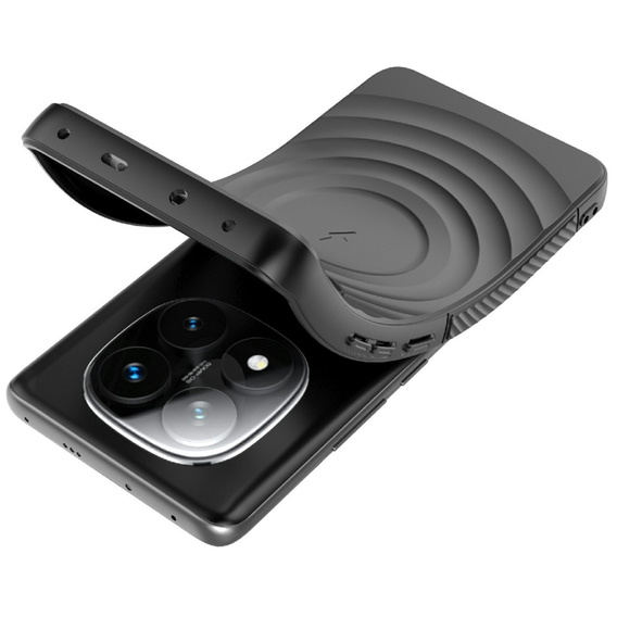 Case for Xiaomi Redmi Note 14 Pro 5G / Xiaomi Poco X7 5G, Ripple Kickstand, for MagSafe, black