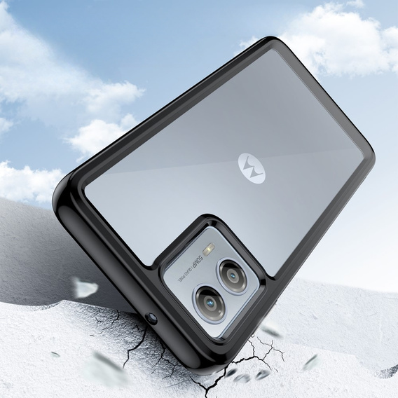 Case for Motorola Moto G53 5G, Fusion Hybrid, transparent / black