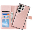 Flap case for Samsung Galaxy S23 Ultra, Wallet, for MagSafe, pink rose gold