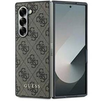 GUESS Case for Samsung Galaxy ZFold 6, 4G Charms Collection Hardcase, brown