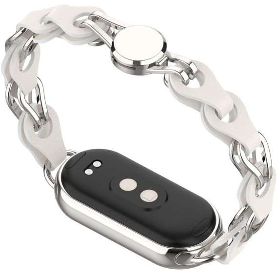 Stainless Steel Watch Strap with Protective Case for Apple Watch, Silver