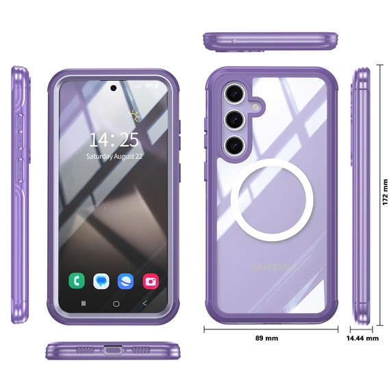 Case for Samsung Galaxy S25+ Plus, Shockproof, with glass, for MagSafe, purple
