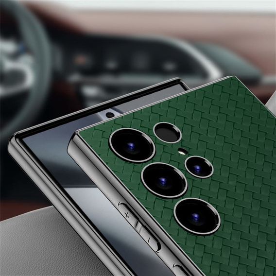 Case for Samsung Galaxy S24 Ultra, GKK Woven Leather, green
