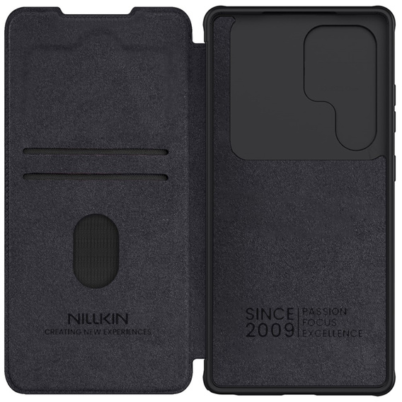 NILLKIN flip case for Samsung Galaxy S25 Ultra, CamShield Qin Pro, leather, black
