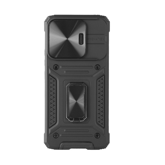 Armored Case for Xiaomi Redmi Note 13 Pro 5G, CamShield Slide, black + Tempered Glass 9H
