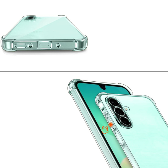 Case for Samsung Galaxy A26, Erbord Dropproof, transparent + Glass