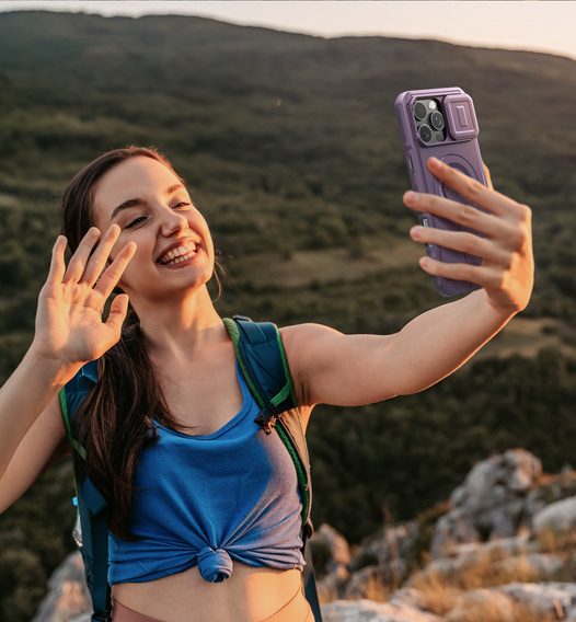 Armored case for iPhone 16 Pro Max, Dexnor CamProtect MagSafe, purple