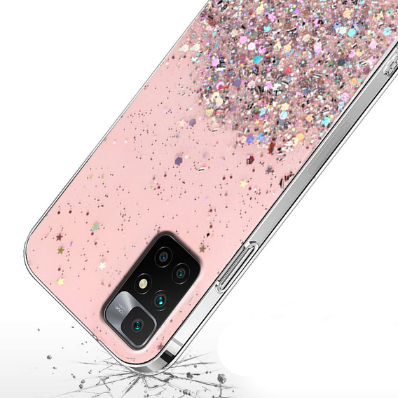 Case for Xiaomi Redmi 10, Glittery, pink