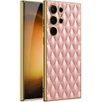 Case for Samsung Galaxy S24 Ultra, Leather Rhombus, pink