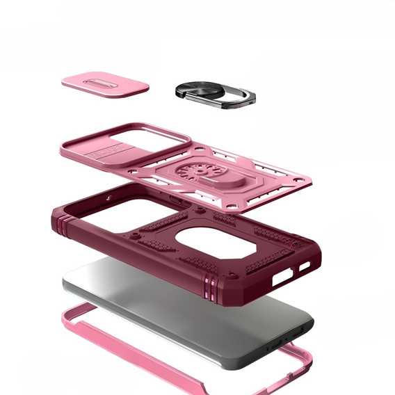 Case for Samsung Galaxy S23, CamShield Slide, pink / red