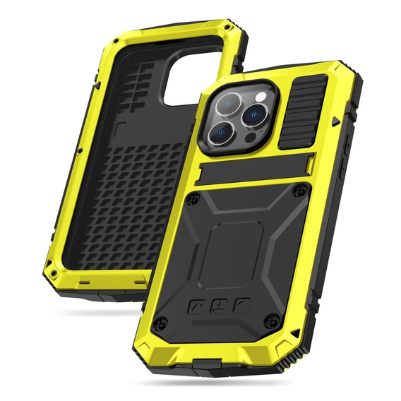 Case for iPhone 14 Pro, R-JUST, armoured, yellow