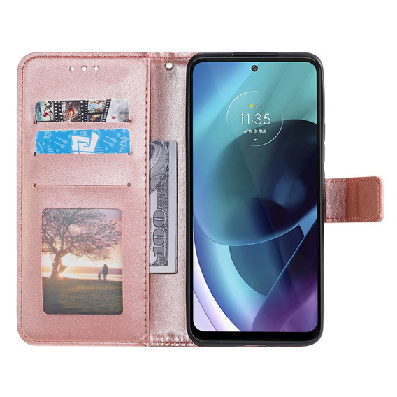 Flip case for Motorola Moto G71 5G, Mandala, blue