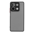 Silicone case for Xiaomi Redmi Note 13 5G, with camera protection, transparent / black + Tempered Glass 9H