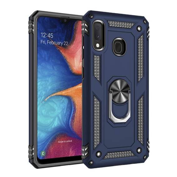 Armor Case for Samsung Galaxy A20E, Nox Case Ring, blue
