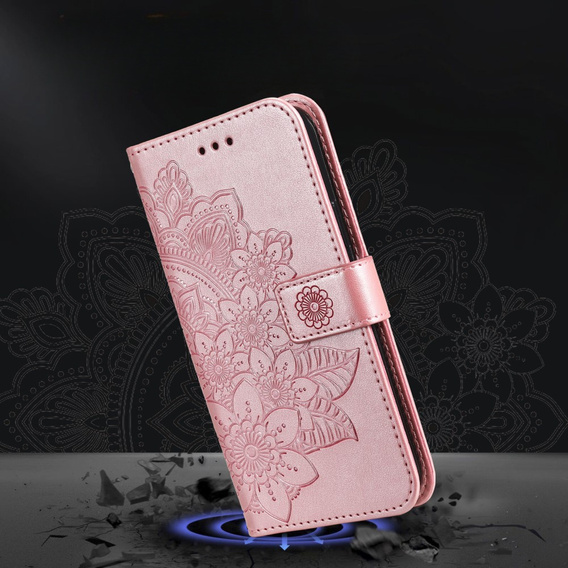Flip case for Samsung Galaxy A54 5G, Mandala Flower, pink rose gold