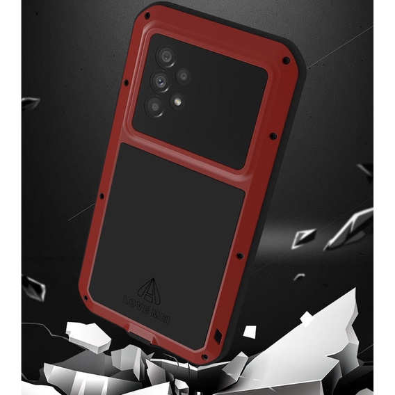 Love Mei Case for Samsung Galaxy A53 5G, armored with glass, red