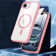 Magnetic Case for iPhone 16E, MagSafe, pink + 9H tempered glass