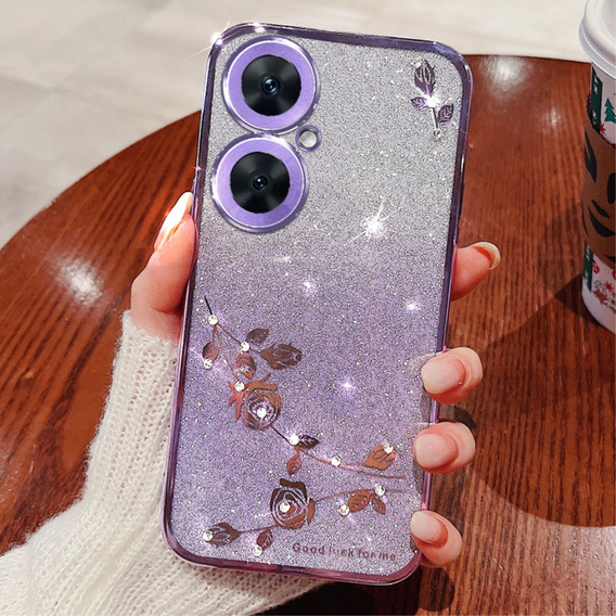 Case for OnePlus Nord CE 3 Lite 5G, Glitter Flower, purple
