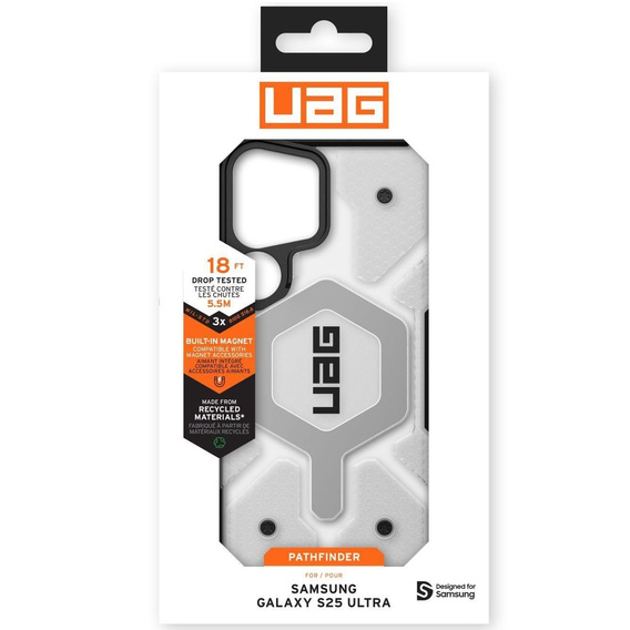 Urban Armor Gear Case for Galaxy S25 Ultra, Pathfinder MagSafe, transparent