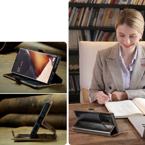 CASEME flip case for Samsung Galaxy Note 20 Ultra, Waxy Textucoffee, coffee