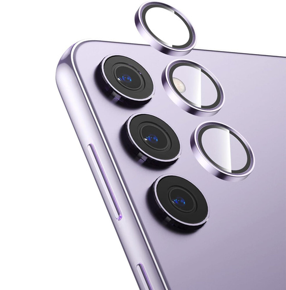 2x ERBORD tempered glass for camera to Samsung Galaxy S24+ Plus, purple